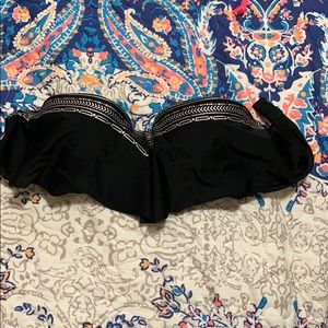 Black bandeau push up swimsuit